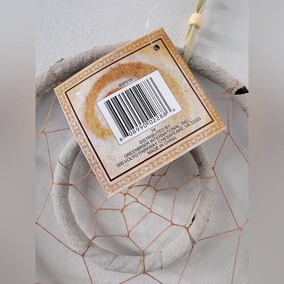 NWT Brown, Gray & Black Feathered Beaded Dreamcatcher - Picture 4 of 4